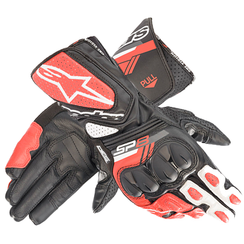 GUANTES ALPINESTARS SP-8 V3 NEGRO BLANCO ROJO