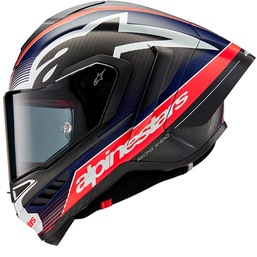 CASCO ALPINESTAR SUPER TECH R10 CARBON NEGRO ROJO AZUL MATE