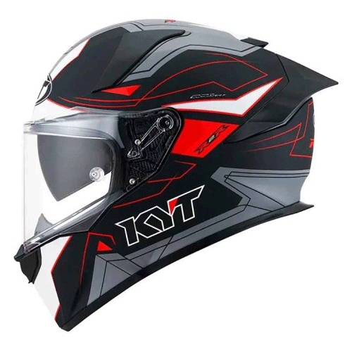 CASCO KYT R2R LED MATT NEGRO GRIS