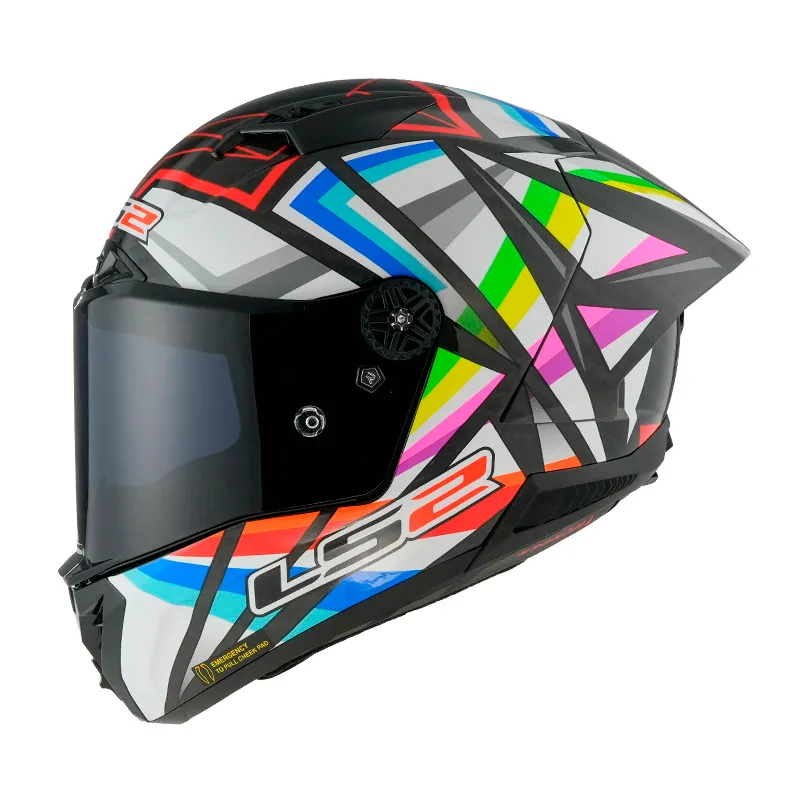 CASCO LS2 FF805 THUNDER GP AERO FLASH BLANCO BRILLANTE