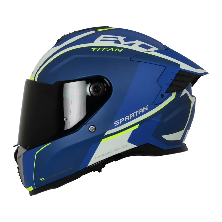 CASCO SPARTAN HAWK SV TITAN AZUL AMARILLO MATE