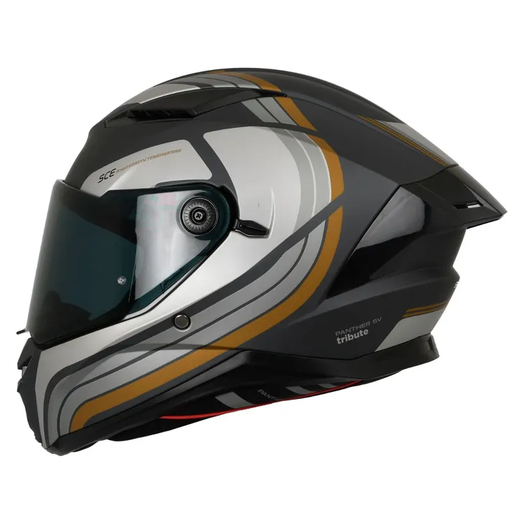 CASCO SPARTAN PANTHER SV TRIBT GRIS DORADO MATE