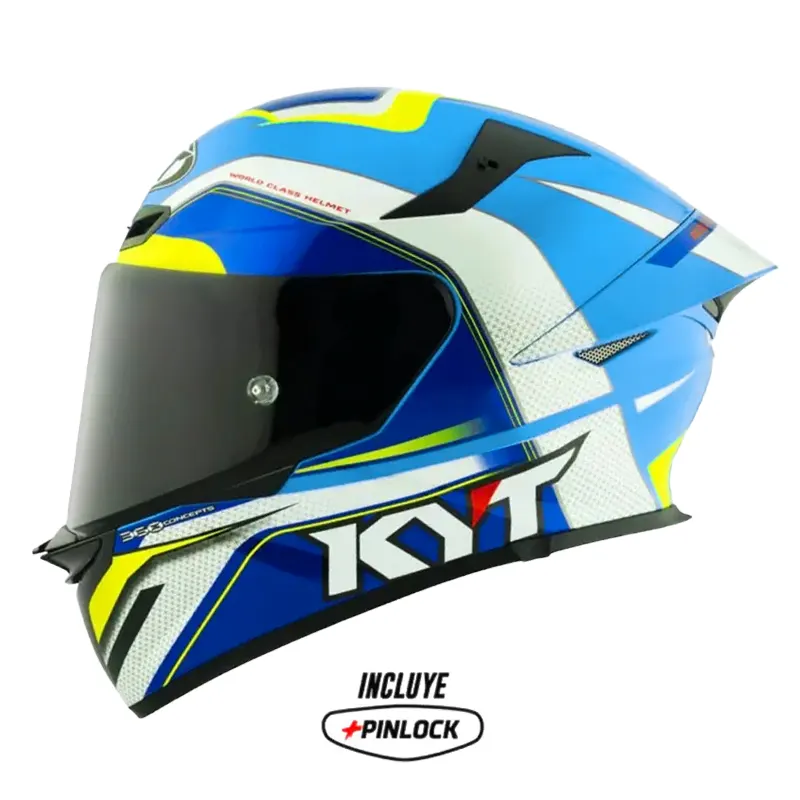 CASCO KYT TT REVO GRAND PRIX BLANCO AZUL