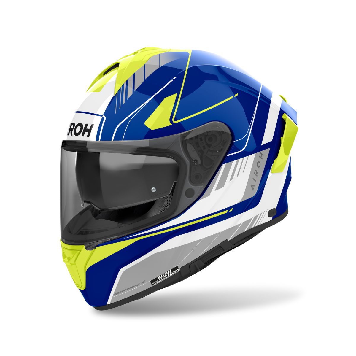 CASCO AIROH SPARK 2 CHRONO AZUL AMARILLO BRILLANTE
