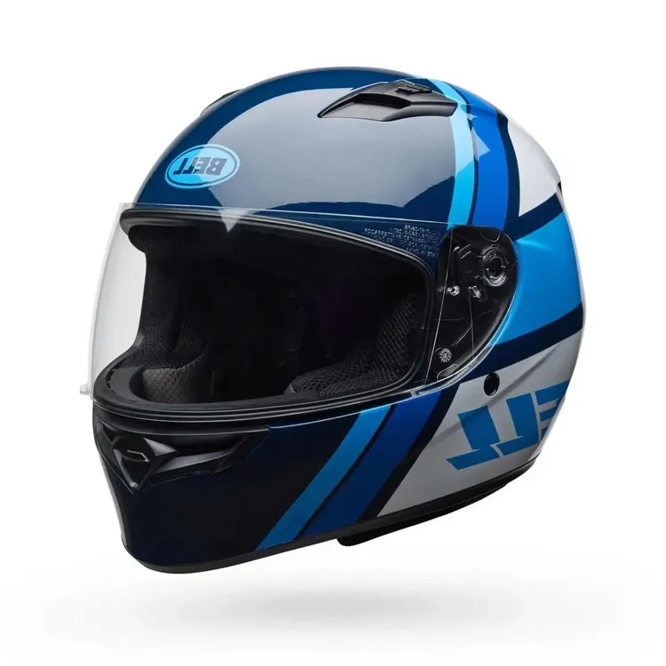 CASCO BELL QUALIFER CHASM AZUL BLANCO BRILLANTE