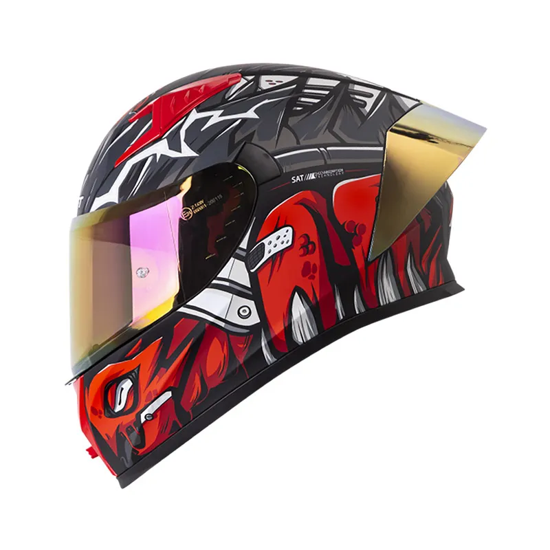 CASCO SHAFT 526SP ARMORED GRIS OSCURO ROJO MATE