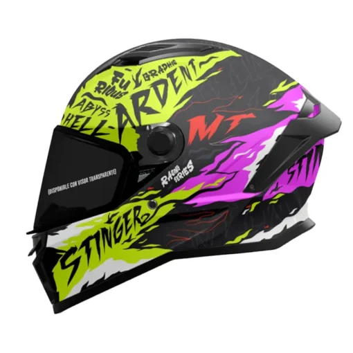 CASCO MT STINGER 2 ARDENT C13 NEGRO VERDE FUCSIA