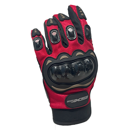 GUANTE GXMOTOR MSC-01C PROTEC LARGO NEGRO ROJO