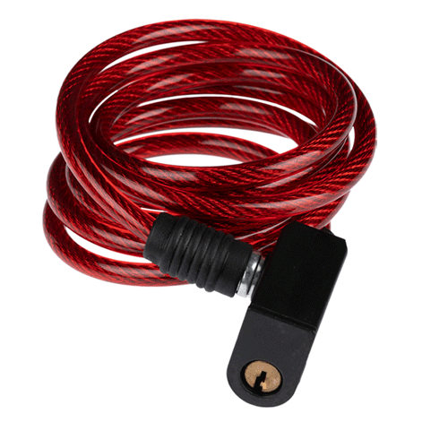 GUAYA GW CANDADO CABLE ESPIRAL LLAVE 6X1500MM ROJO