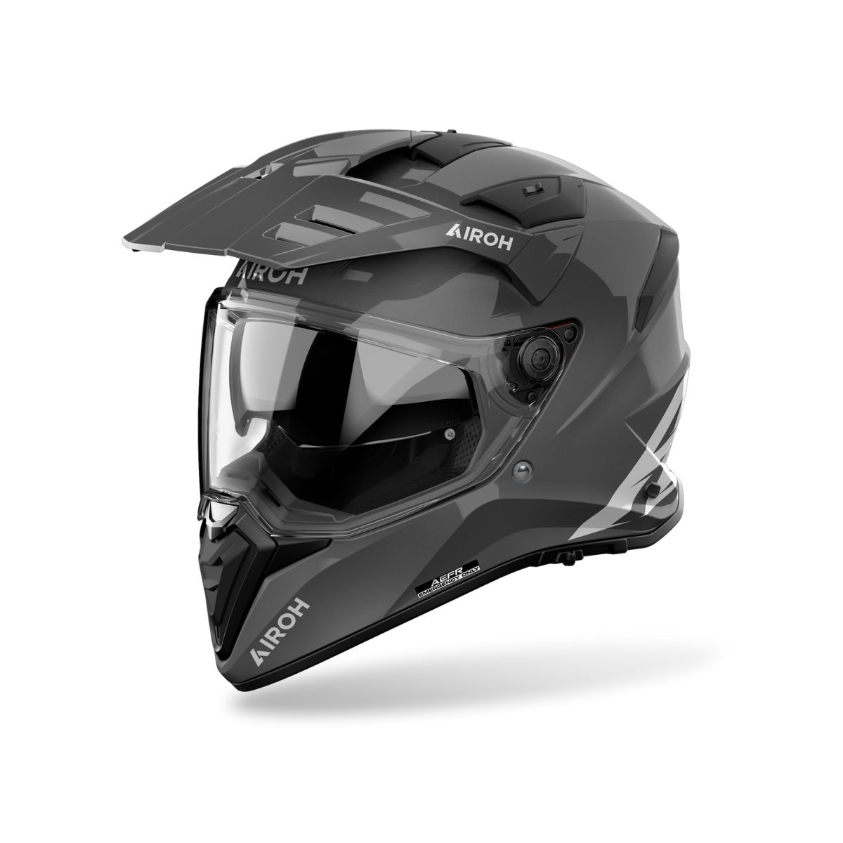 CASCO AIROH DUAL BANDIT GRIS OSCURO BRILLANTE