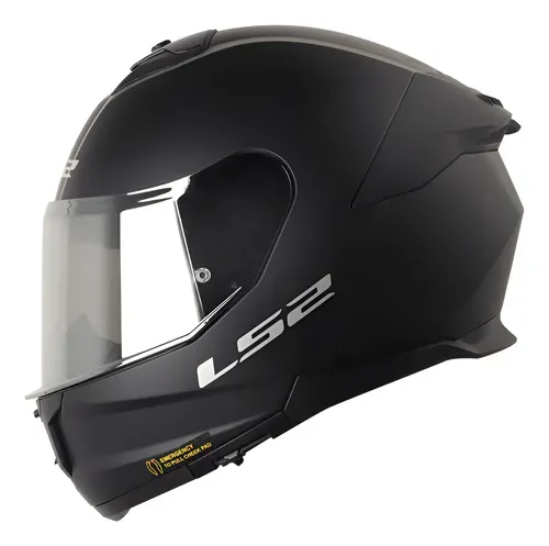 CASCO LS2 FF808 STREAM SOLID NEGRO VISOR PLATA MATE