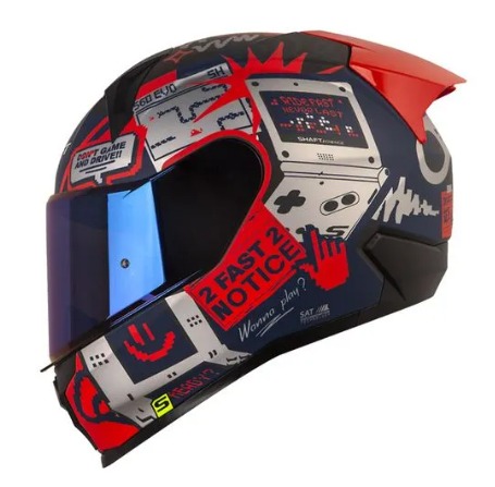 CASCO SHAFT 560 EVO G2G GRIS OSCURO ROJO AZUL MATE