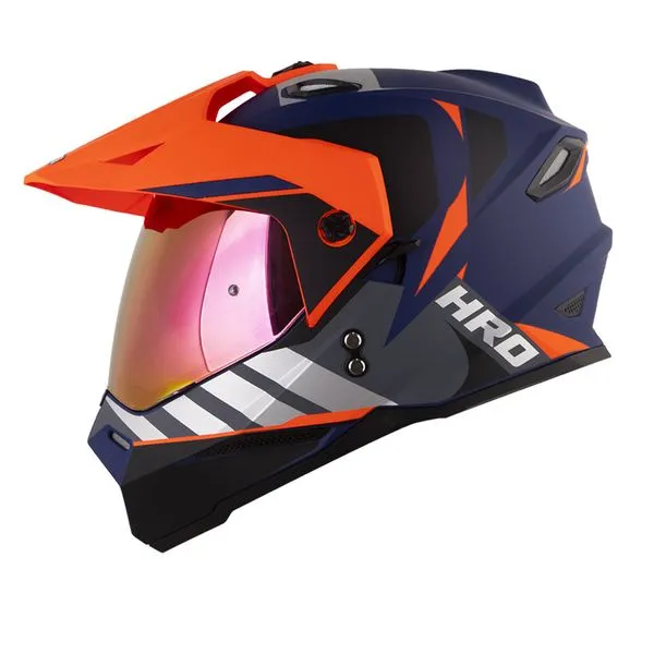 CASCO HRO MX-330DV YORCHI AZUL OSCURO NARANJA