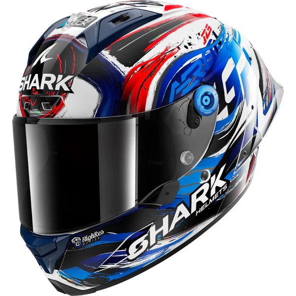 CASCO SHARK AERON-GP ZARCO SIGNATURE NEGRO BLANCO AZUL