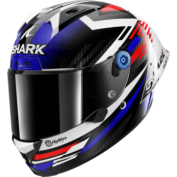 CASCO SHARK AERON-GP FIRSTLAP CARBON AZUL ROJO
