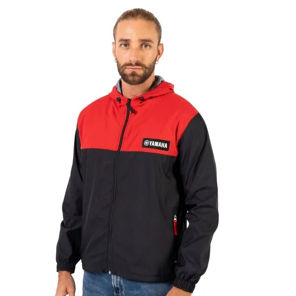 CHAQUETA CORTAVIENTO YAMAHA NEGRO ROJO MAS