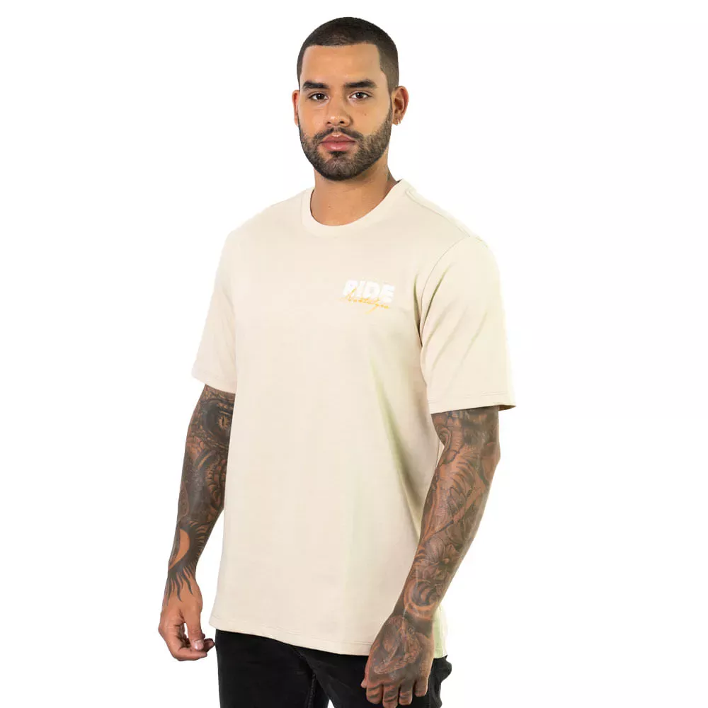 CAMISETA YAMAHA RIDE NOSTALGIA MAS BEIGE