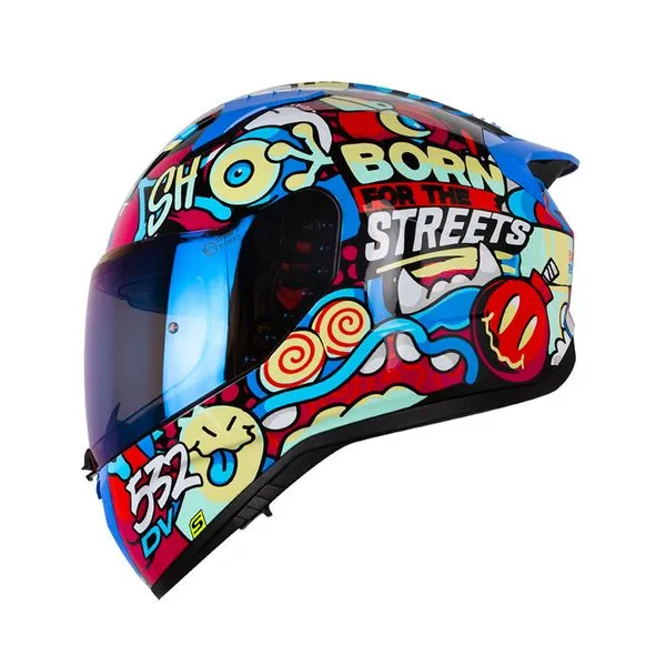 CASCO SHAFT 532DV MONSTA CLUB AZUL OSCURO NARANJA BRILLANTE