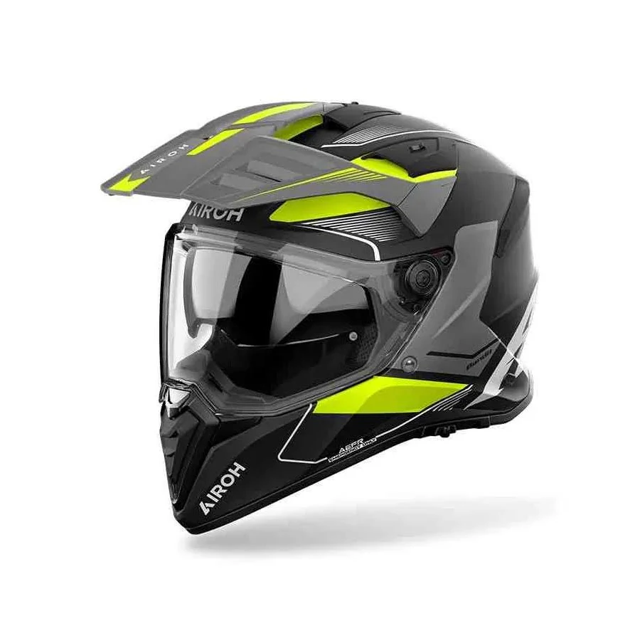 CASCO AIROH DUAL BANDIT TUNE NEGRO AMARILLO MATE