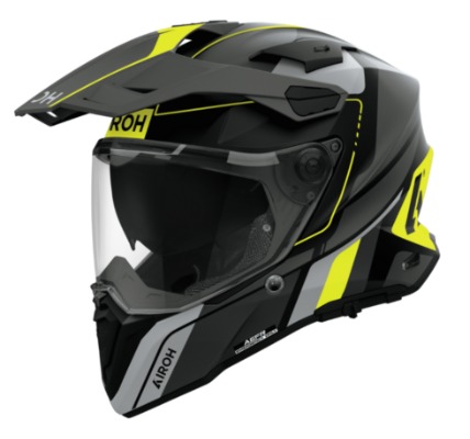 CASCO AIROH DUAL COMMANDER 2 SKIP NEGRO AMARILLO MATE