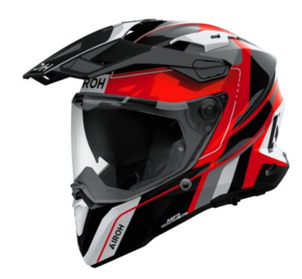 CASCO AIROH DUAL COMMANDER 2 SKIP NEGRO ROJO BRILLANTE