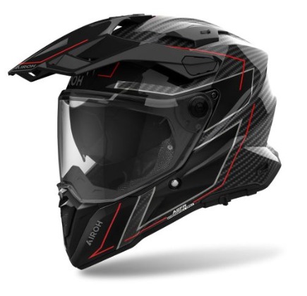 CASCO AIROH DUAL COMMANDER 2 STYLISH CARBON BRILLANTE