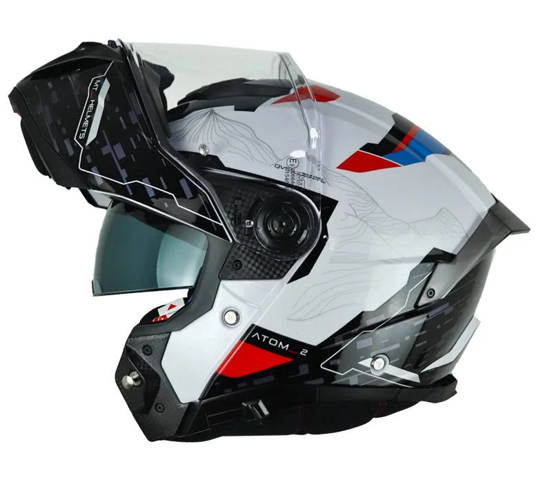 CASCO MT ATOM 2 SV HIGHLANDS A7 NEGRO BLANCO ROJO BRILLANTE