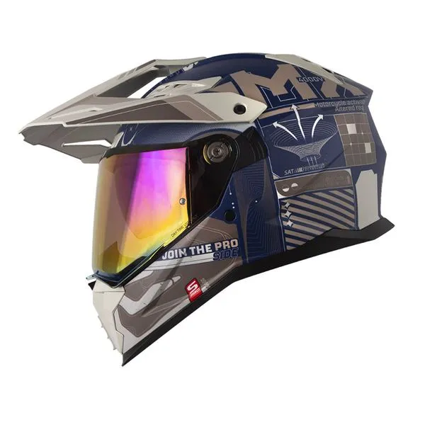 CASCO SHAFT PRO MX400DV CRYPTONE AZUL OSCURO ARENA MATE