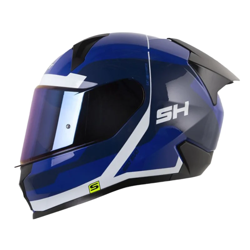 CASCO SHAFT 560 EVO TEYK AZUL BLANCO BRILLANTE