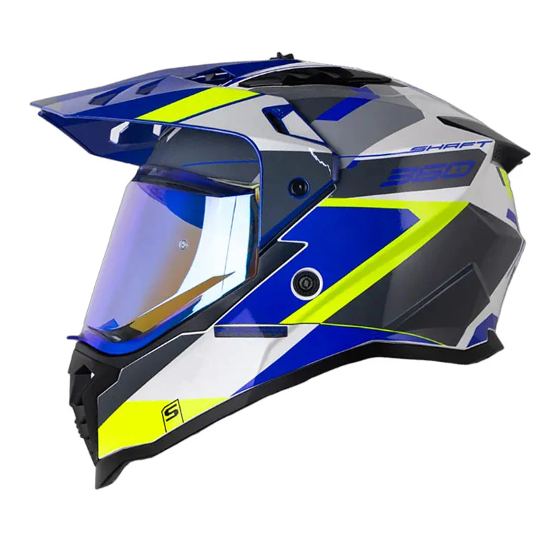 CASCO SHAFT MX360 MISHO BLANCO PERLA AZUL BRILLANTE