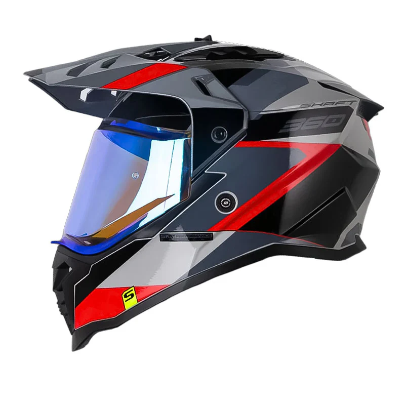 CASCO SHAFT MX360 MISHO GRIS GRIS ROJO BRILLANTE