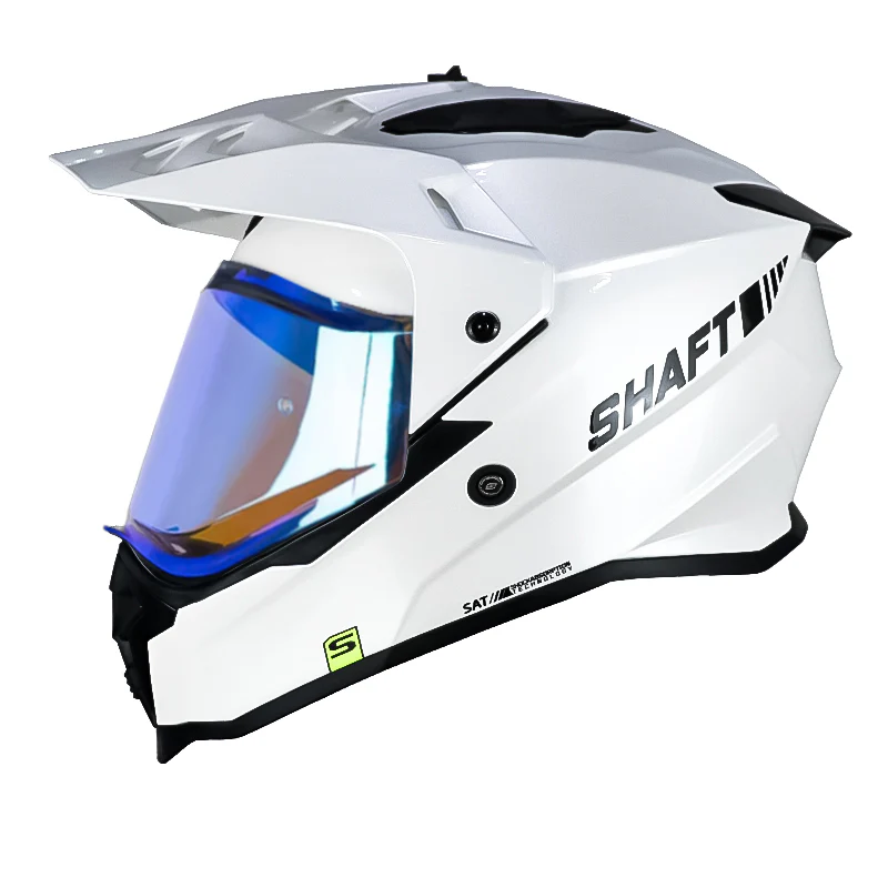 CASCO SHAFT MX360 SOLID BLANCO PERLA NEGRO BRILLANTE