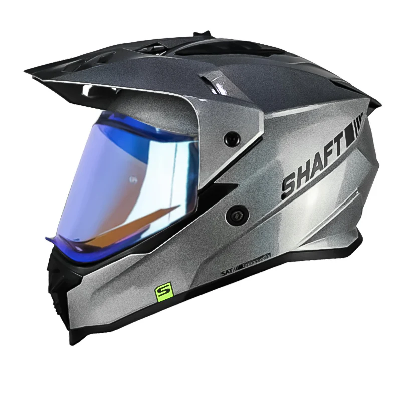 CASCO SHAFT MX360 SOLID CAMALEON GRIS NEGRO BRILLANTE