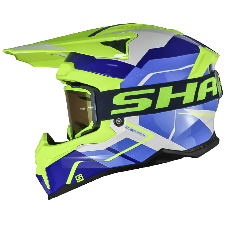 CASCO SHAFT MX60 JOUKAR AZUL AMARILLO NEON BRILLANTE