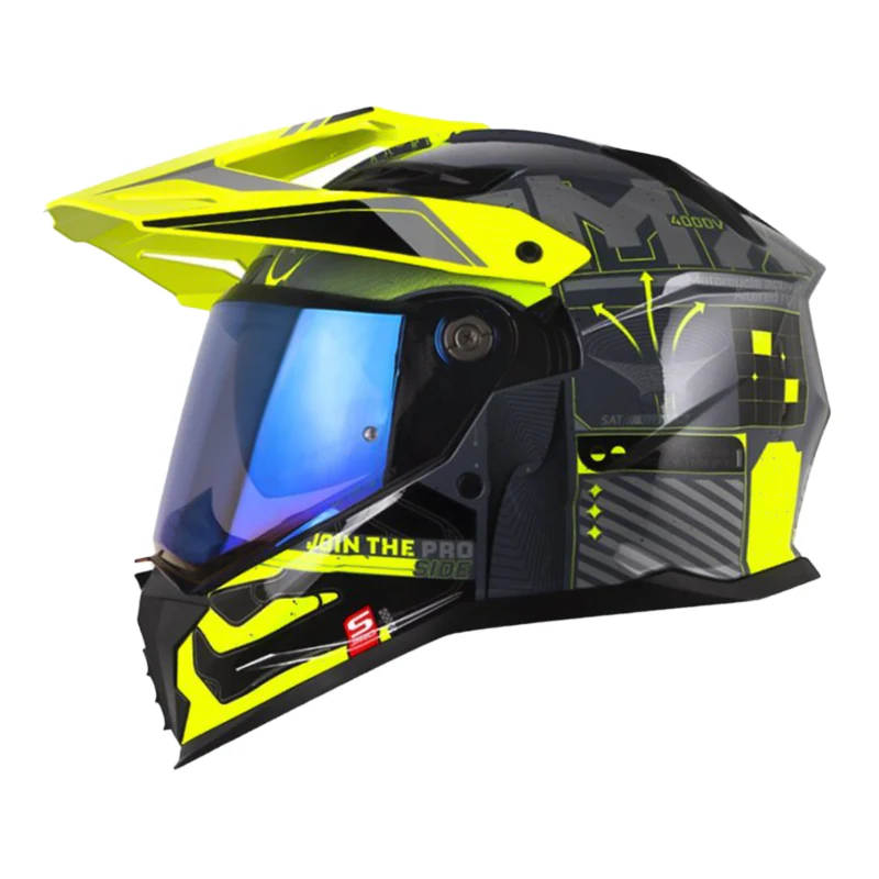 CASCO SHAFT PRO MX400DV CRYPTONE GRIS OSCURO AMARILLO NEON BRILLANTE