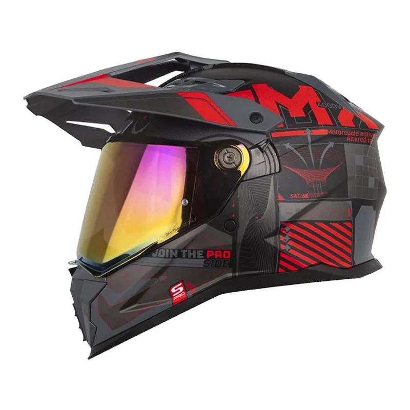 CASCO SHAFT PRO MX400DV CRYPTONE NEGRO ROJO MATE