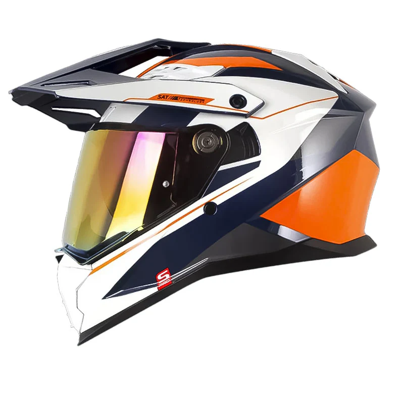 CASCO SHAFT PRO MX400DV FRONTIER AZUL OSCURO NARANJA BRILLANTE