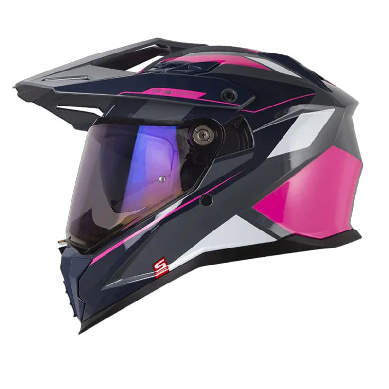 CASCO SHAFT PRO MX400DV FRONTIER GRIS OSCURO FUCSIA BRILLANTE