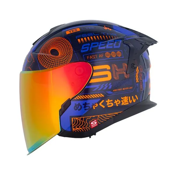 CASCO SHAFT PRO 240DV WIRE FRAME AZUL NARANJA NEON MATE