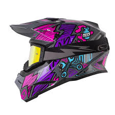 CASCO HRO MX03 RACING TEAM GRIS CLARO FUCSIA BRILLANTE
