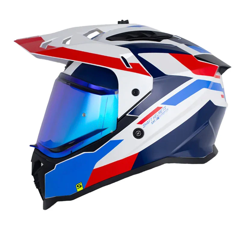 CASCO SHAFT MX360 APRICOT BLANCO PERLA AZUL OSCURO BRILLANTE