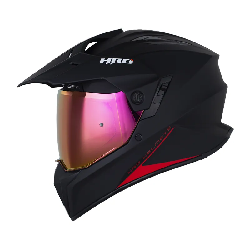 CASCO HRO MX340 DV SOLID NEGRO ROJO MATE