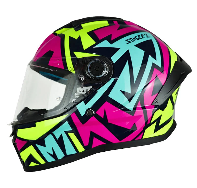 CASCO MT STINGER 2 MELD C8 FUCSIA AMARILLO TURQUESA BRILLANTE