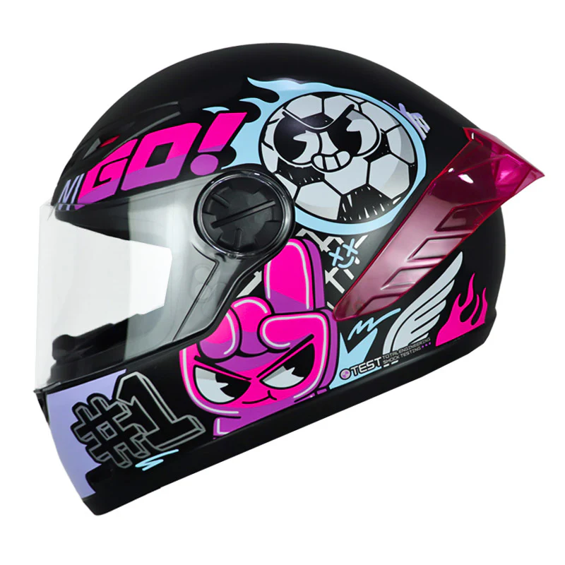 CASCO ICH 501SP CHAMPS KIDS NEGRO FUCSIA MATE