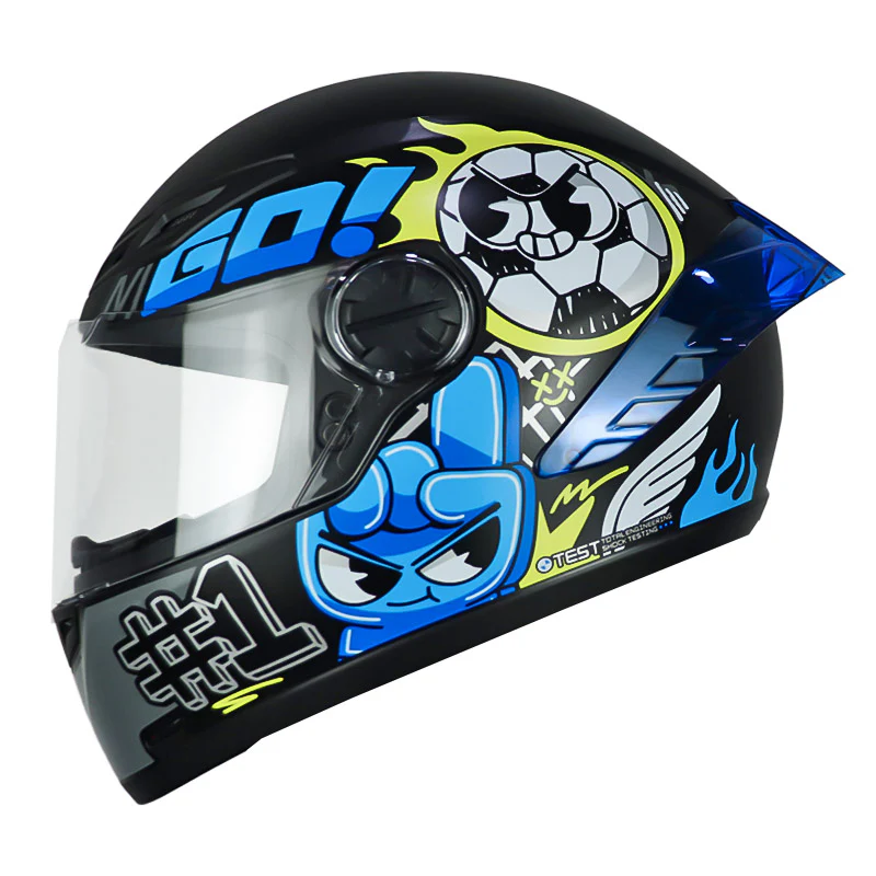 CASCO ICH 501SP CHAMPS KIDS NEGRO AZUL MATE