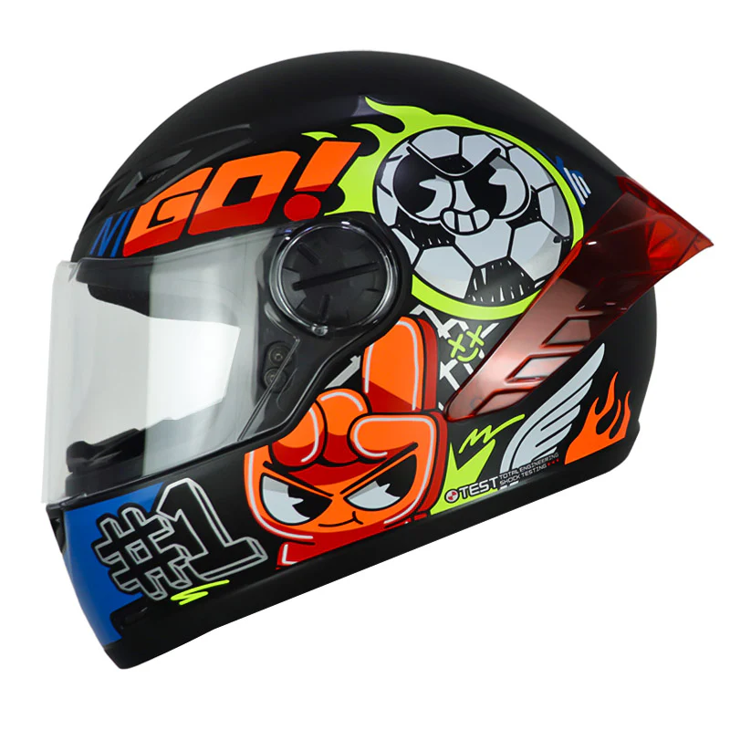 CASCO ICH 501SP CHAMPS KIDS NEGRO NARANJA NEON MATE