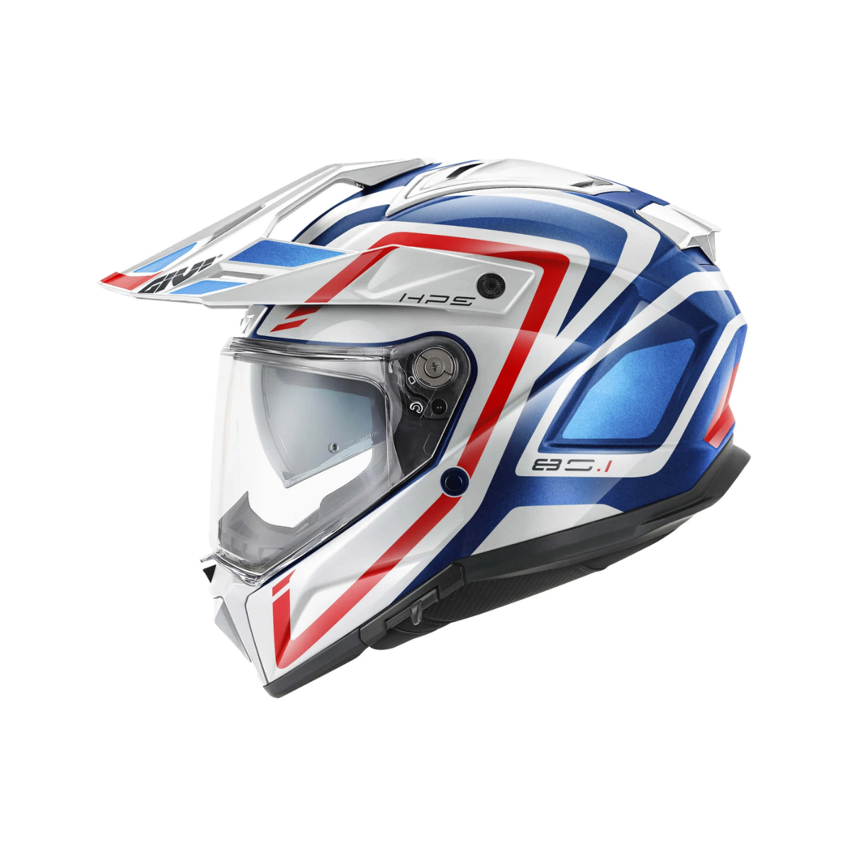 CASCO GIVI 80.1 APEX AZUL BLANCO ROJO BRILLANTE