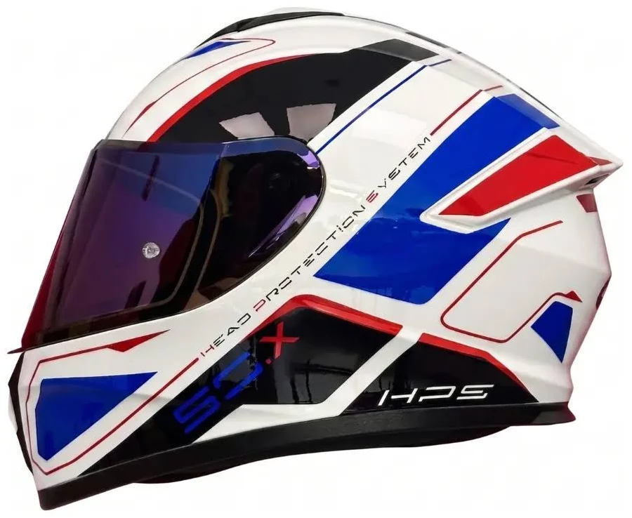 CASCO GIVI H50X BLANCO AZUL NEGRO ROJO BRILLANTE