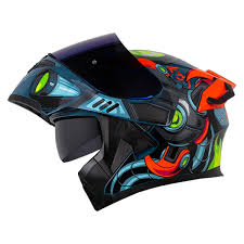 CASCO HRO 3400DV ROBOT AZUL AMARILLO NEON