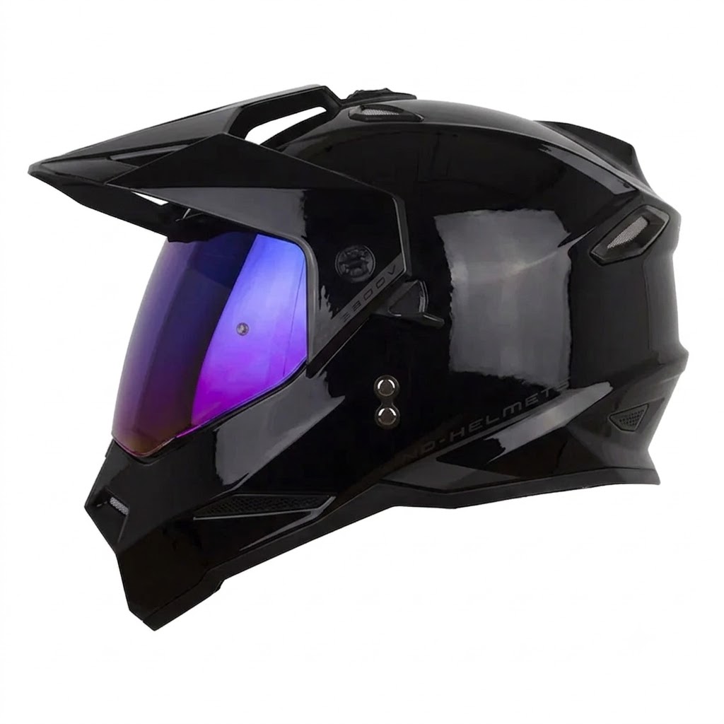 CASCO HRO MX-330DV SOLID NEGRO GRIS BRILLANTE